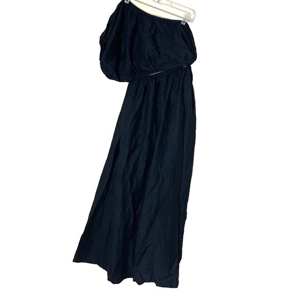 Farm Rio Black One Shoulder Maxi Dress XS NWT Open Midriff - Picture 2 of 15